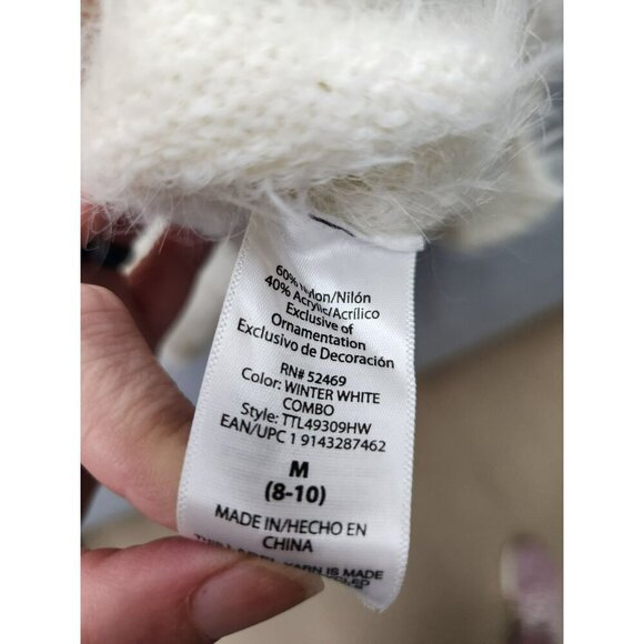 Time And Tru Womens Medium (8-10) Winter White Fair Isle Sweater With Multicolor - Picture 3 of 5